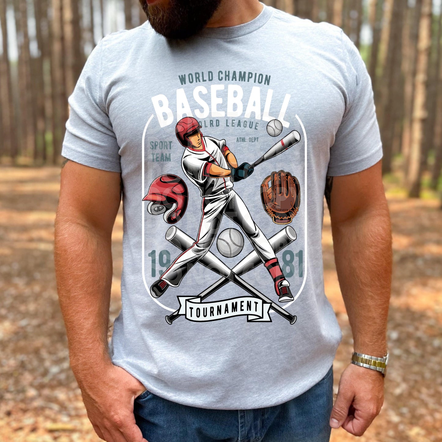 World Champion Baseball #3275 - Ready to Press DTF Transfer Full Color - Pro Blanks