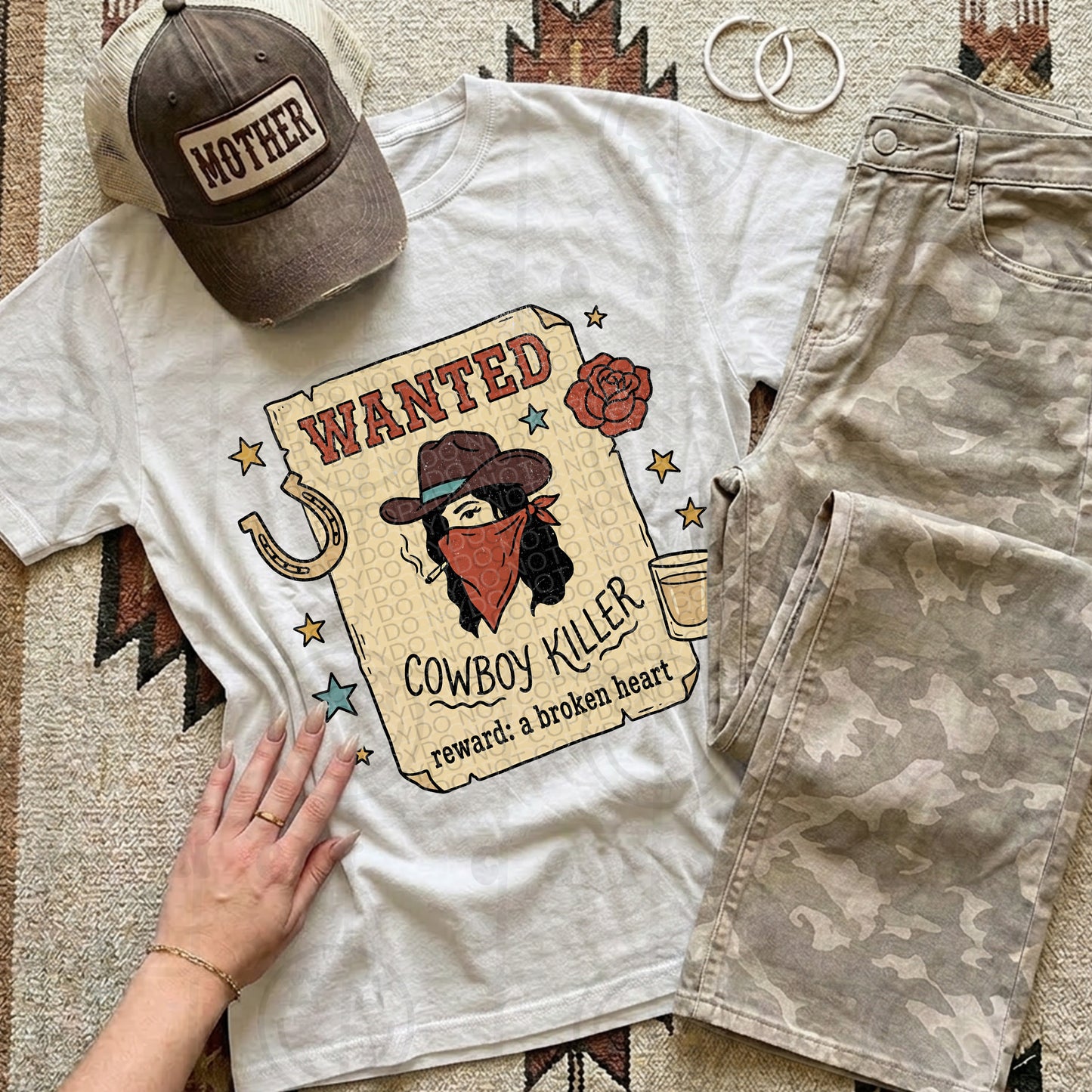 Wanted, Cowboy Killer #6676 - Ready to Press DTF Transfer Full Color