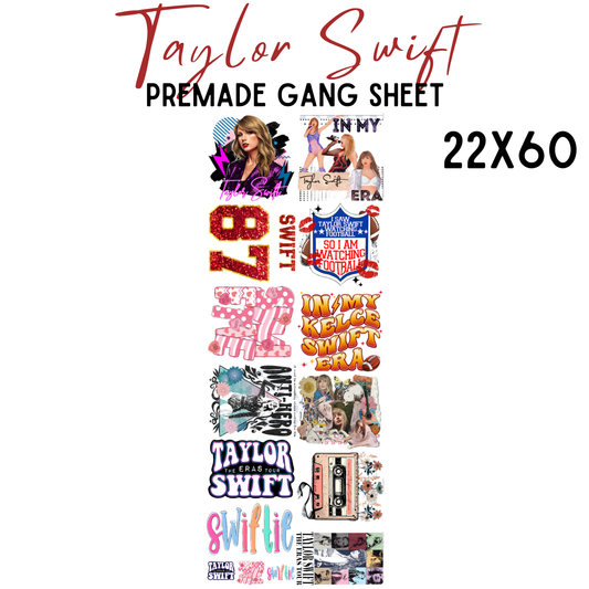 Taylor Swift Pre-Made DTF Gang Sheet 22x60