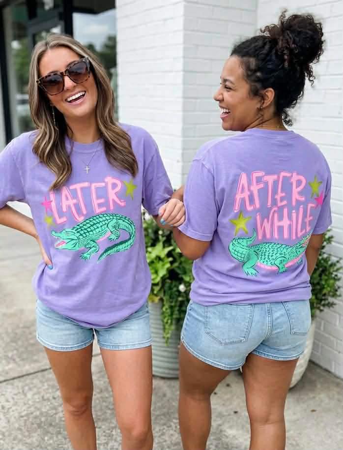 After While Crocodile #6552 (BACK ONLY) - Ready to Press DTF Transfer Full Color