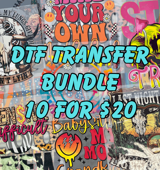 DTF Transfer Bundle Pack - Ready to Press DTF Transfer Full Color