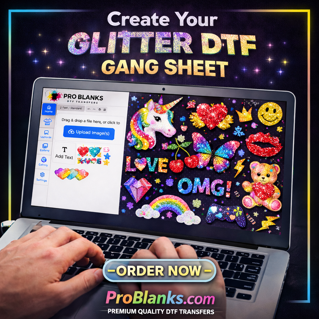 Glitter DTF - Create A Gang Sheet – Pro Blanks
