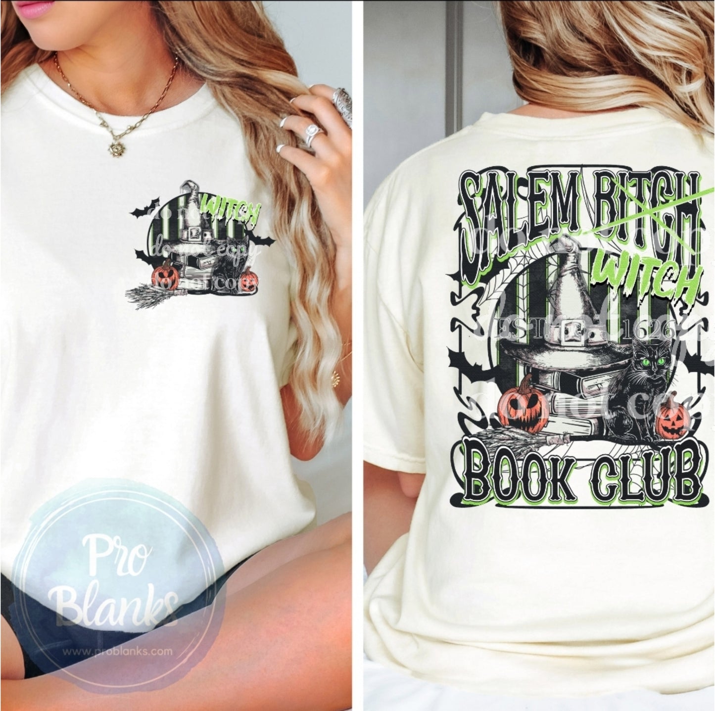 Salem Witch Book Club Pocket- POCKET ONLY-  Ready to Press DTF Transfer Full Color