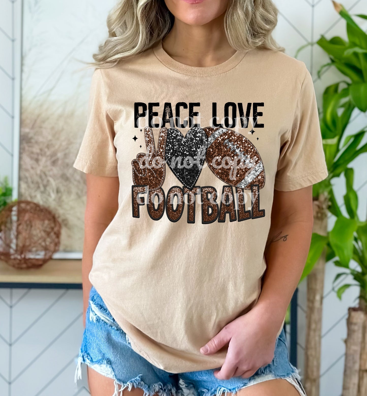 Peace Love Football - Ready to Press DTF Transfer Full Color