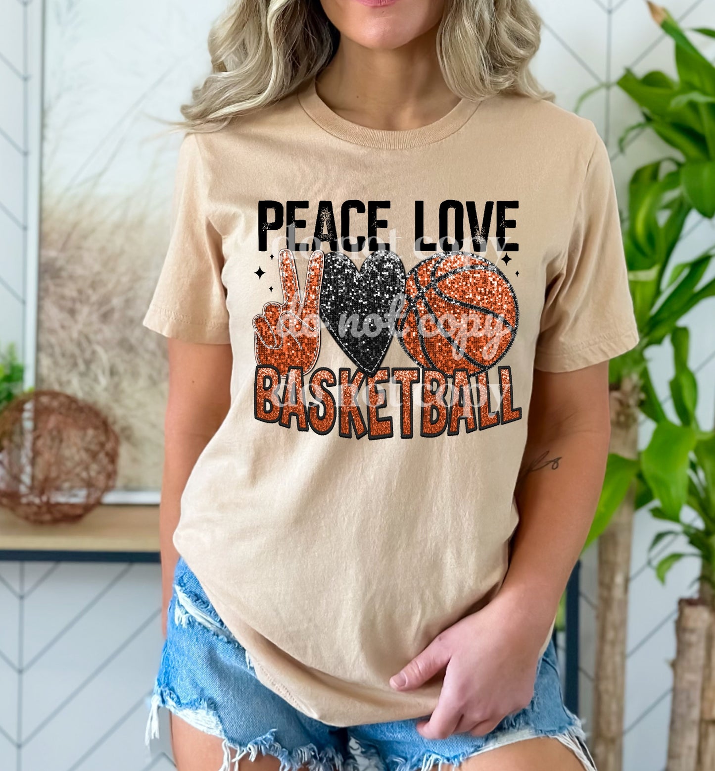 Peace Love Basketball - Ready to Press DTF Transfer Full Color