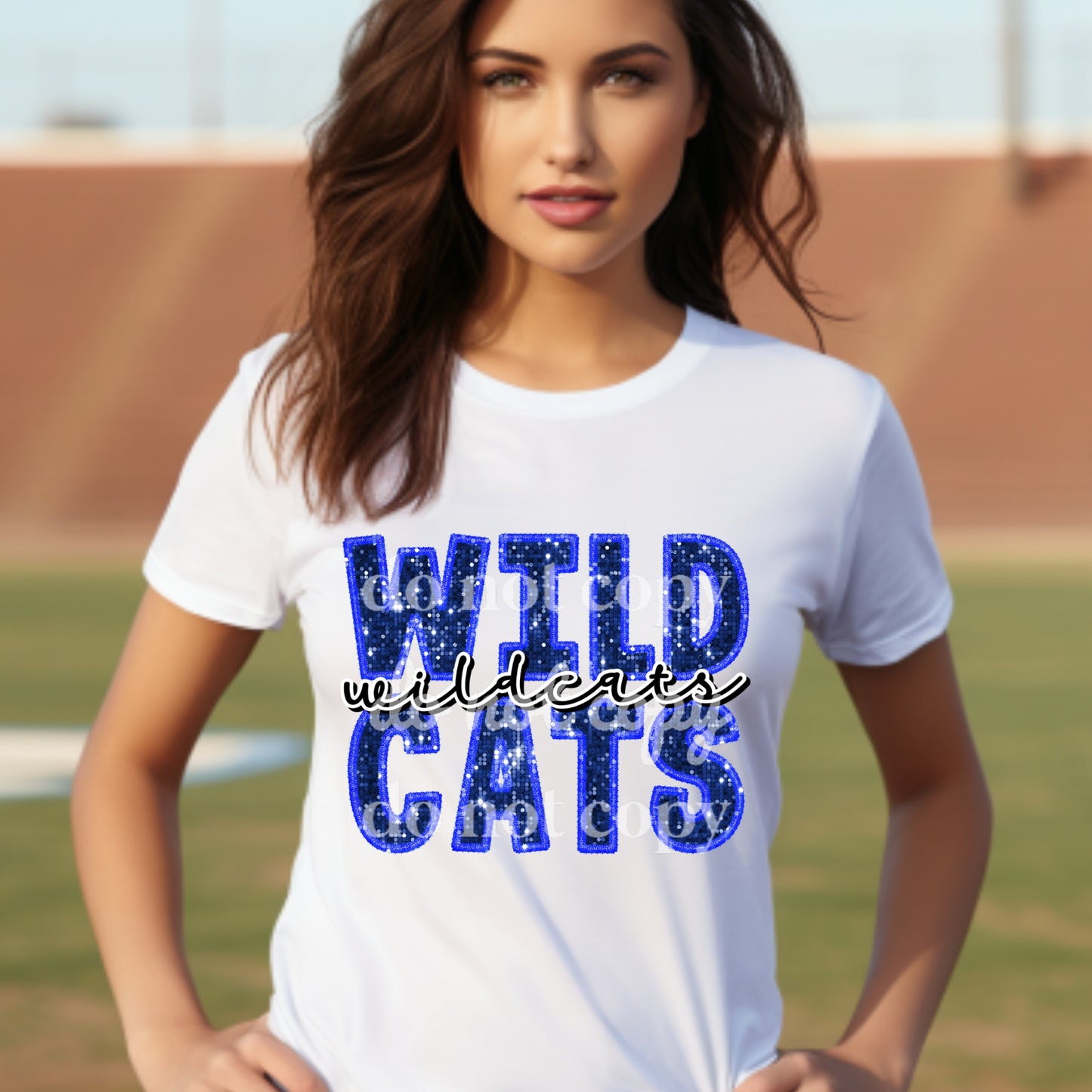 Wildcats Royal Sequins - Ready to Press DTF Transfer Full Color
