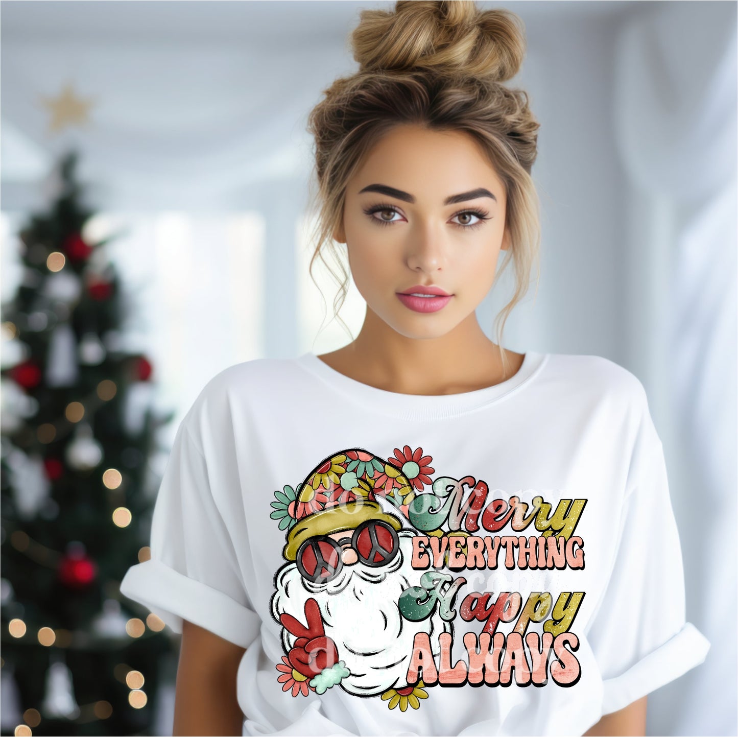 Merry Everything Happy Always - Ready to Press DTF Transfer Full Color