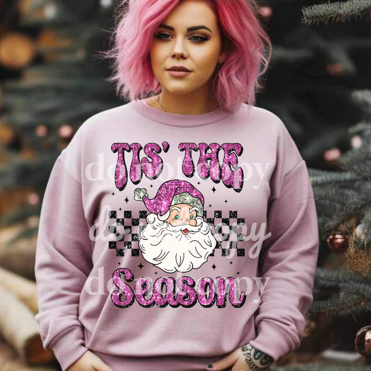 Tis The Season Faux Sequins  - Ready to Press DTF Transfer Full Color
