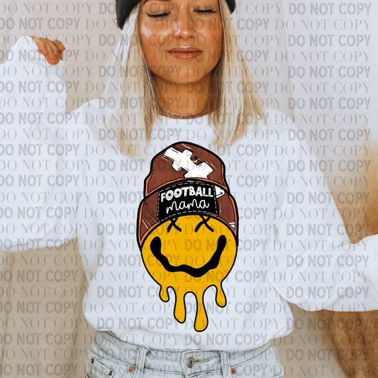 Football Mama Smile- Ready to Press DTF Transfer Full Color