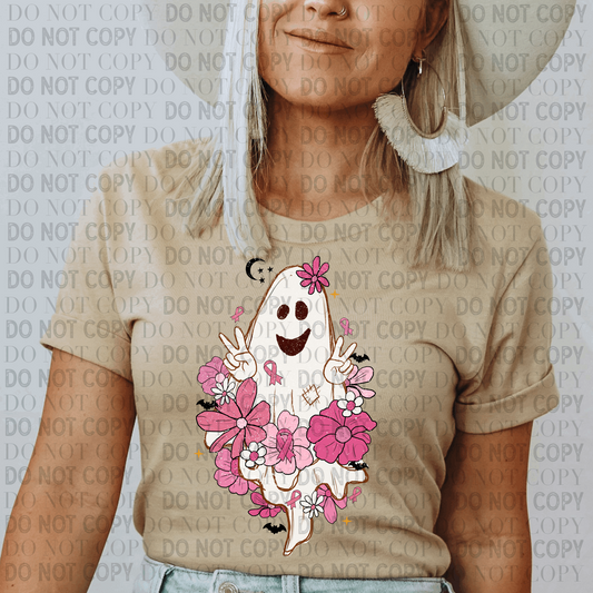 Cancer Awareness Ghost- Ready to Press DTF Transfer Full Color