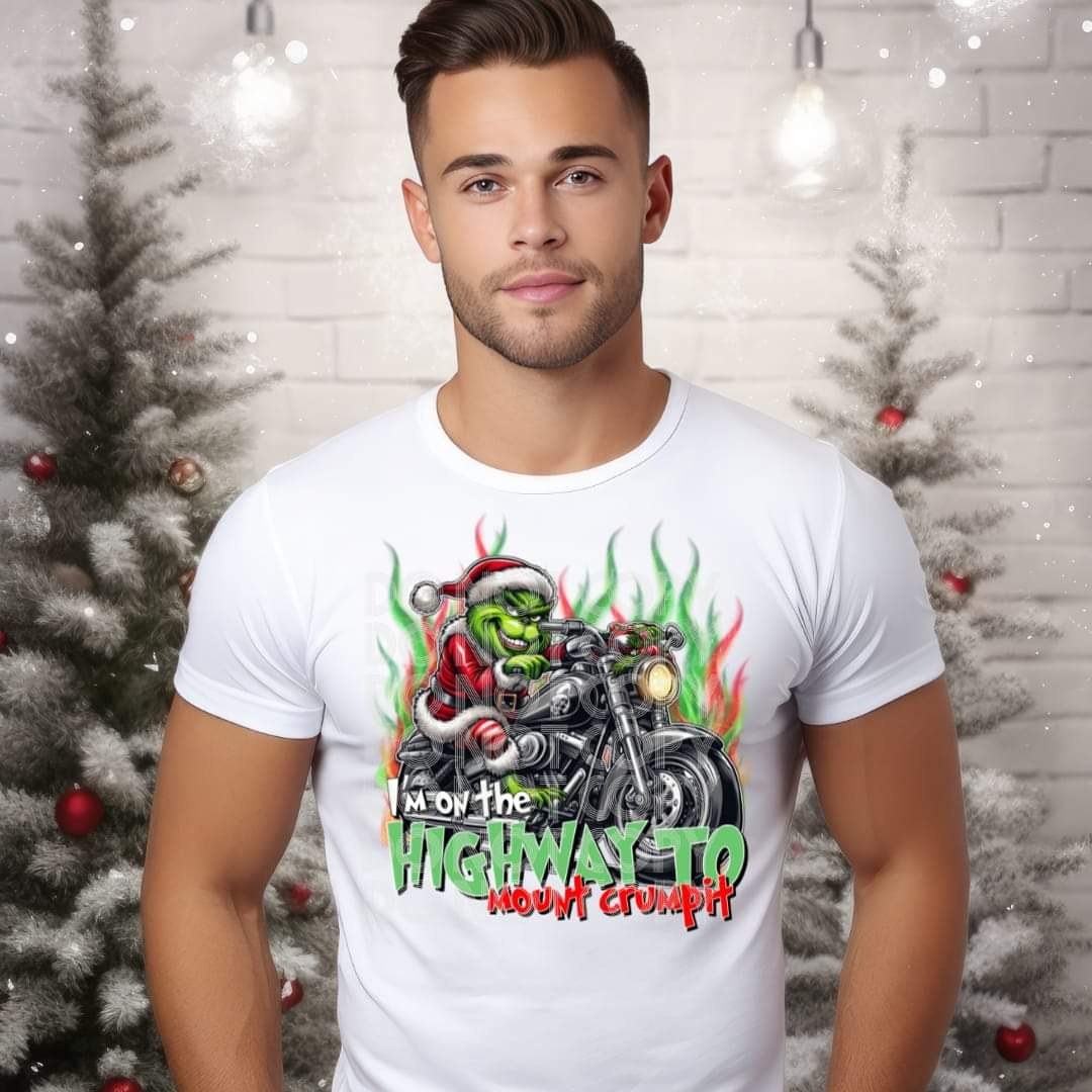 Biker Grinch #1178 - Ready to Press DTF Transfer Full Color