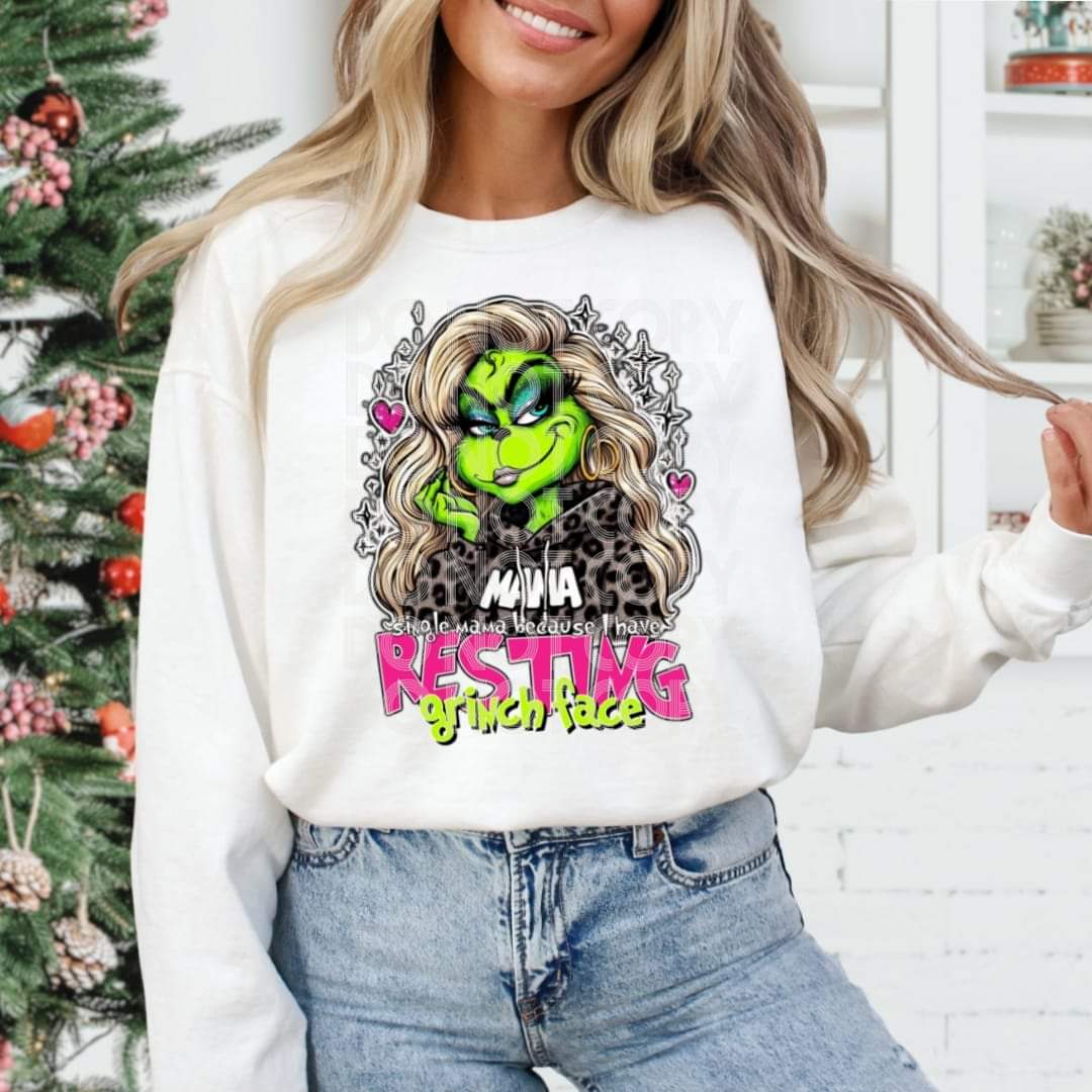 Single Grinch Mama #1176 - Ready to Press DTF Transfer Full Color
