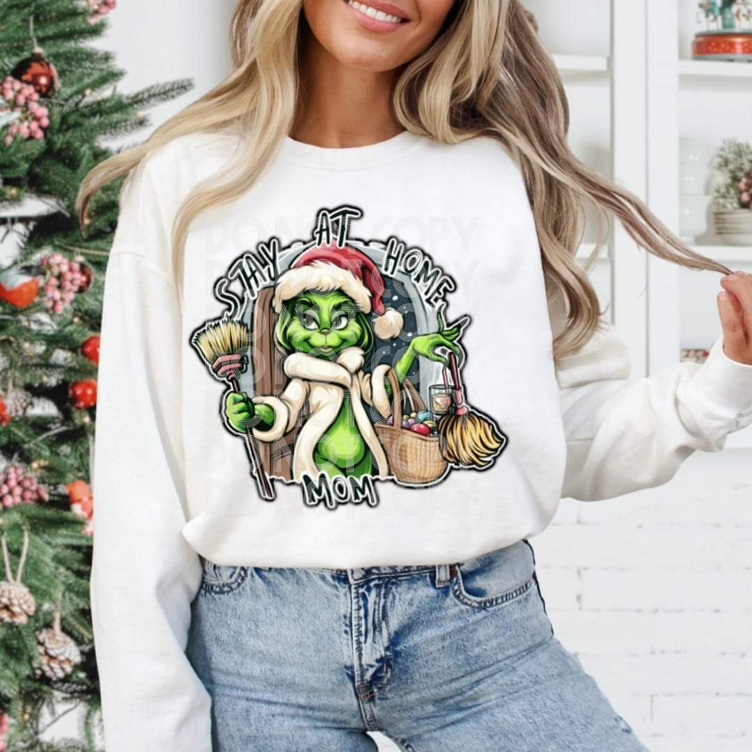 Stay At Home Mom Grinch #1177 - Ready to Press DTF Transfer Full Color