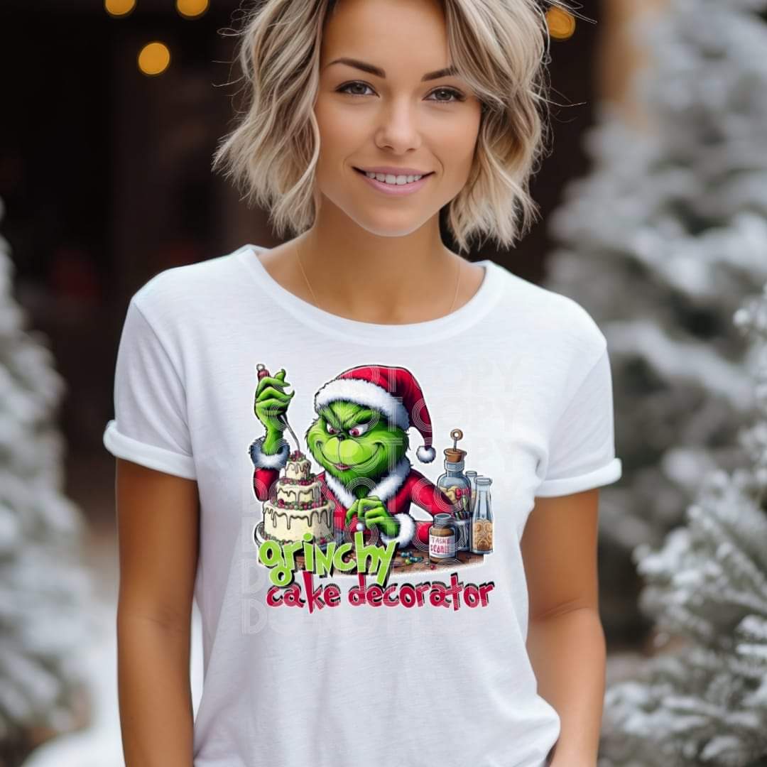 Cake Decorator Grinch #1162 - Ready to Press DTF Transfer Full Color