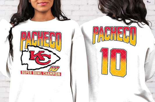 Pacheco Champion Jersey BACK DESIGN ONLY #1724 - Ready to Press DTF Transfer Full Color