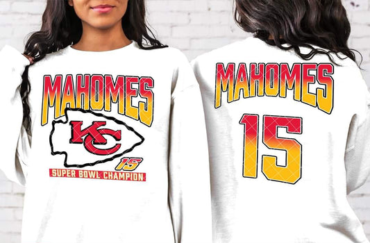 Mahomes Champion Jersey FRONT DESIGN ONLY  #1725 - Ready to Press DTF Transfer Full Color