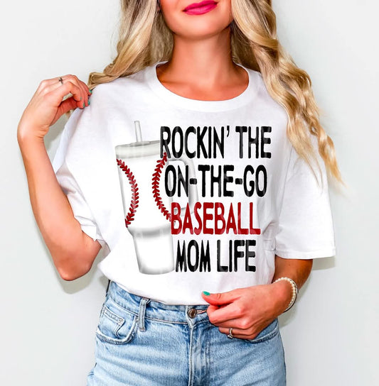 On The Go Baseball Mom #4736 - Ready to Press DTF Transfer Full Color