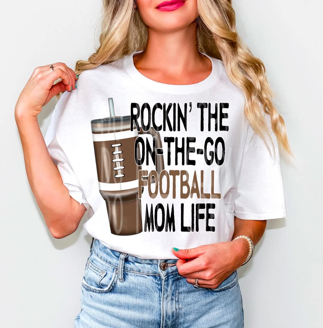 On The Go Football Mom #4741 - Ready to Press DTF Transfer Full Color