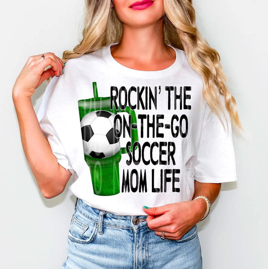 On The Go Soccer Mom #4742 - Ready to Press DTF Transfer Full Color - Pro Blanks