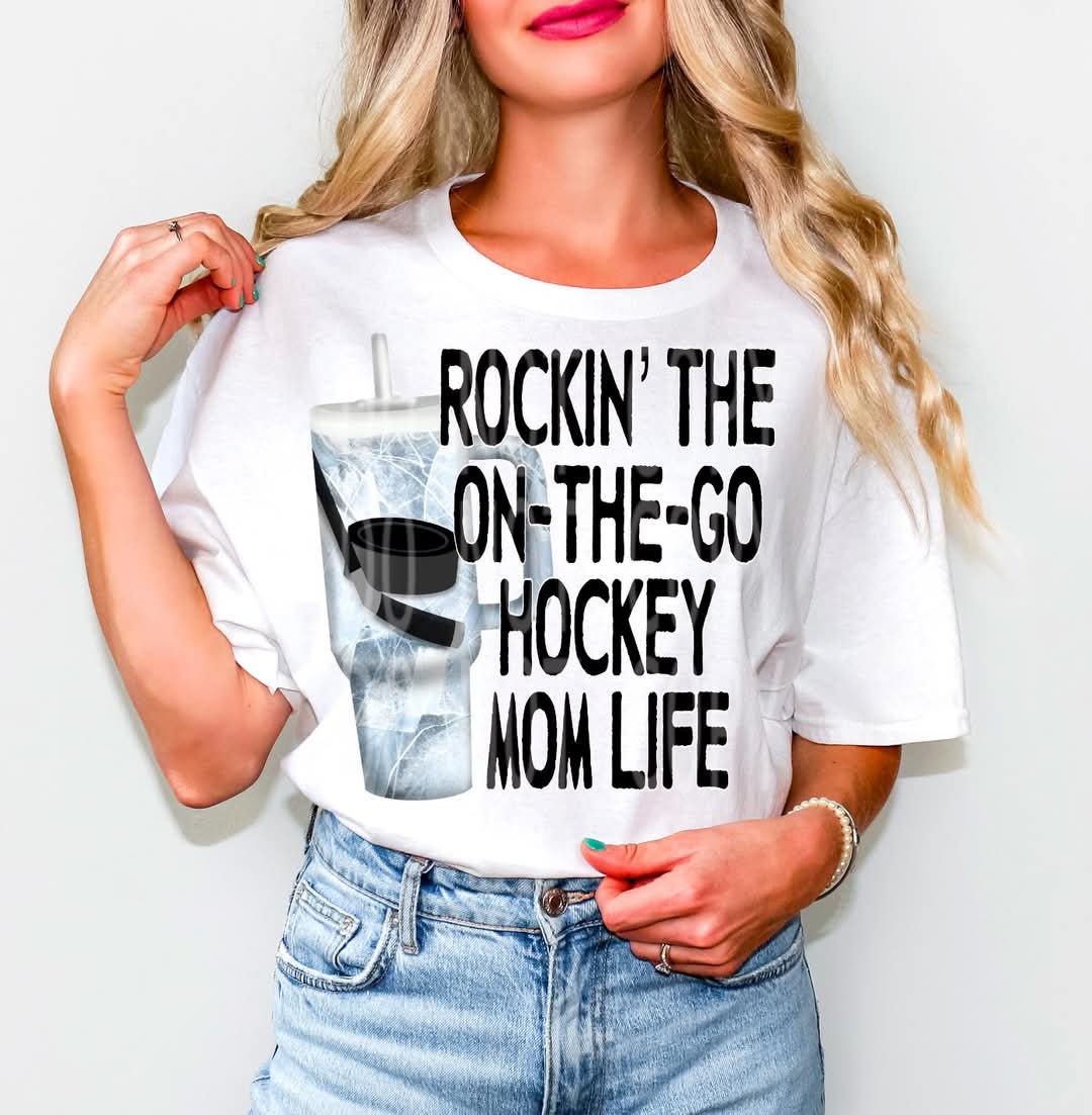 On The Go Hockey Mom #4745 - Ready to Press DTF Transfer Full Color