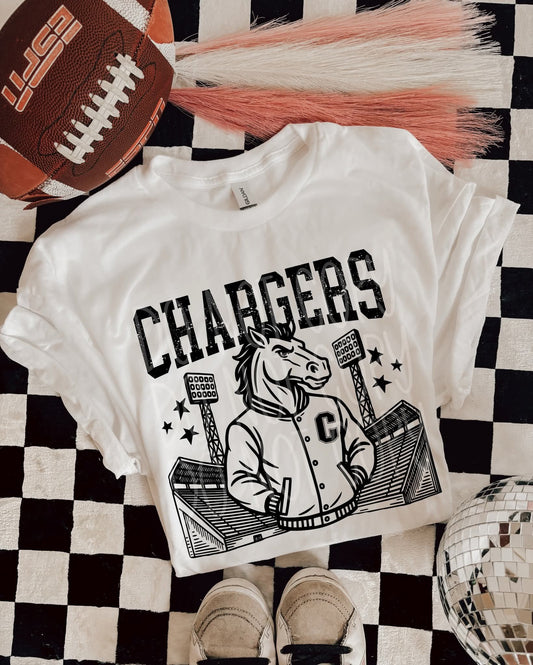Chargers Letterman #5342 - Ready to Press DTF Transfer Full Color - Pro Blanks