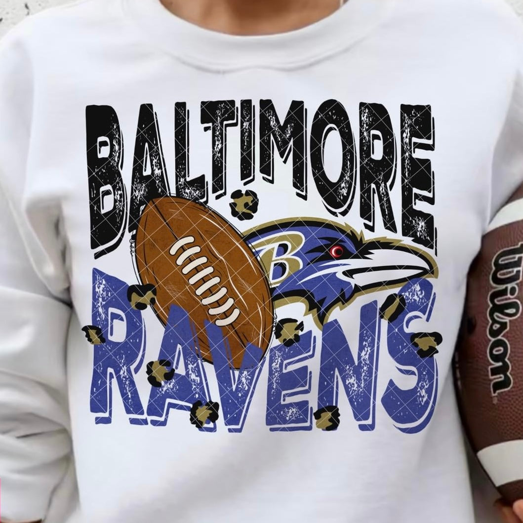 Ravens #1552 - Ready to Press DTF Transfer Full Color