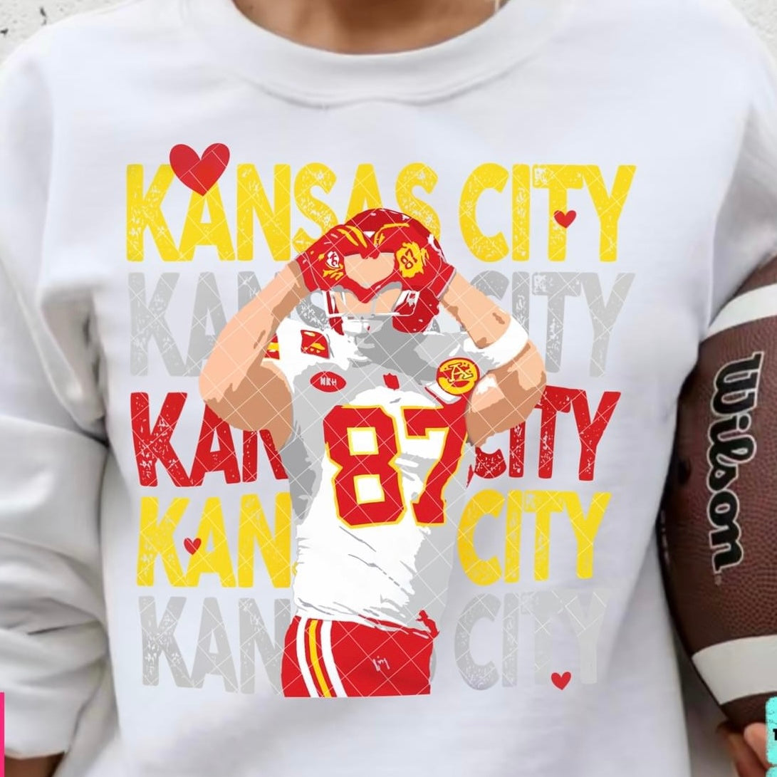Kelce Heart #1548  - Ready to Press DTF Transfer Full Color
