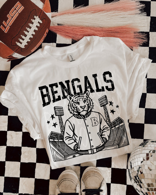 Bengals Letterman #5317 - Ready to Press DTF Transfer Full Color - Pro Blanks