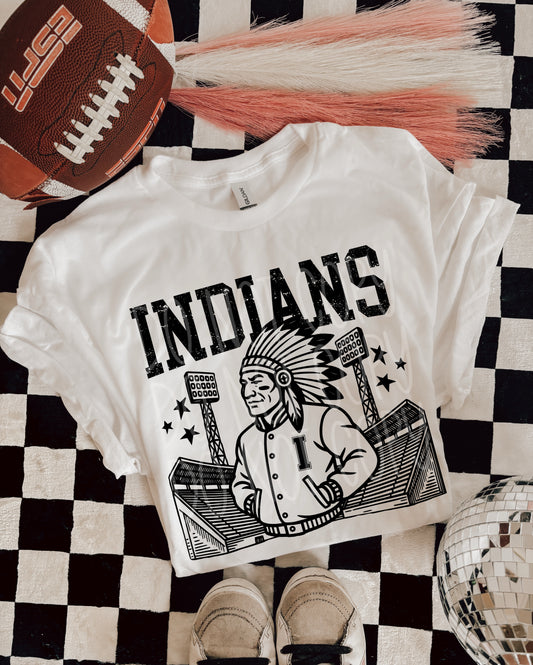 Indians Letterman #5328 - Ready to Press DTF Transfer Full Color - Pro Blanks