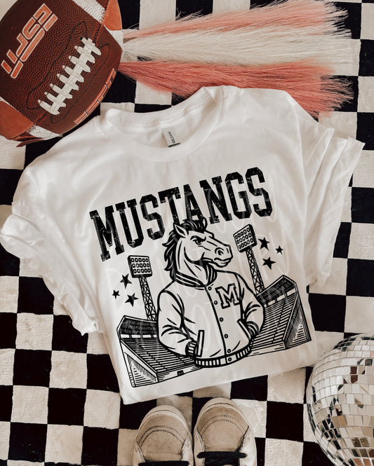 Mustangs Letterman #5329 - Ready to Press DTF Transfer Full Color - Pro Blanks