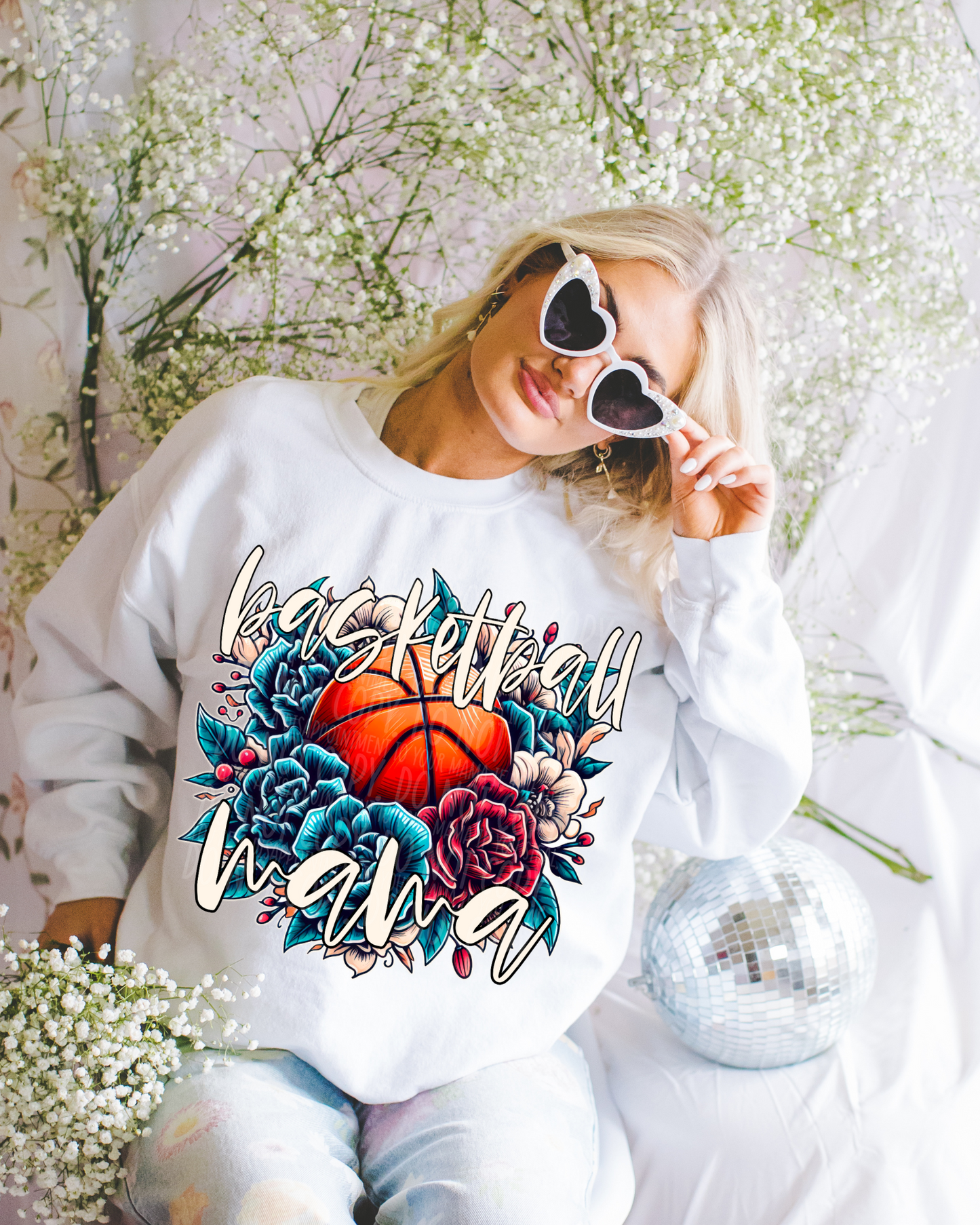 Basketball Mama Floral #4289 - Ready to Press DTF Transfer Full Color
