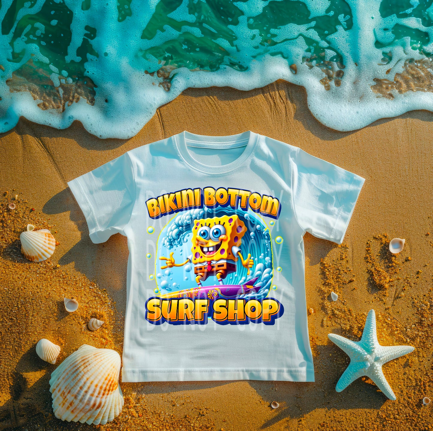 Bikini Bottom Surf Shop #4719 - Ready to Press DTF Transfer Full Color