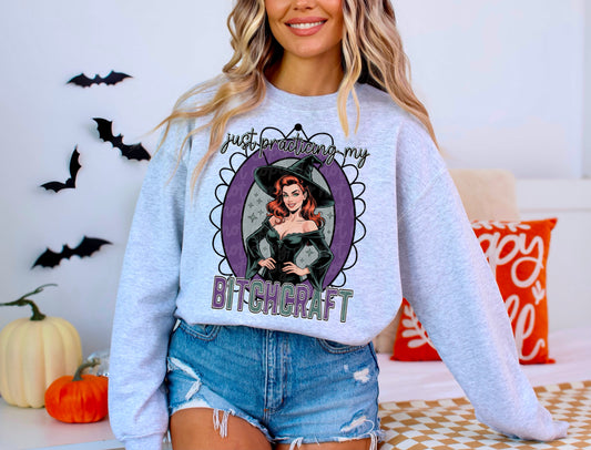Just Practicing My Bitchcraft #5459 - Ready to Press DTF Transfer Full Color