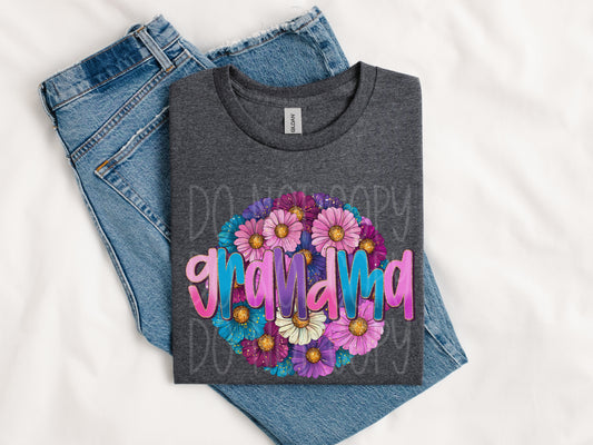 Grandma Floral #5100 - Ready to Press DTF Transfer Full Color - Pro Blanks