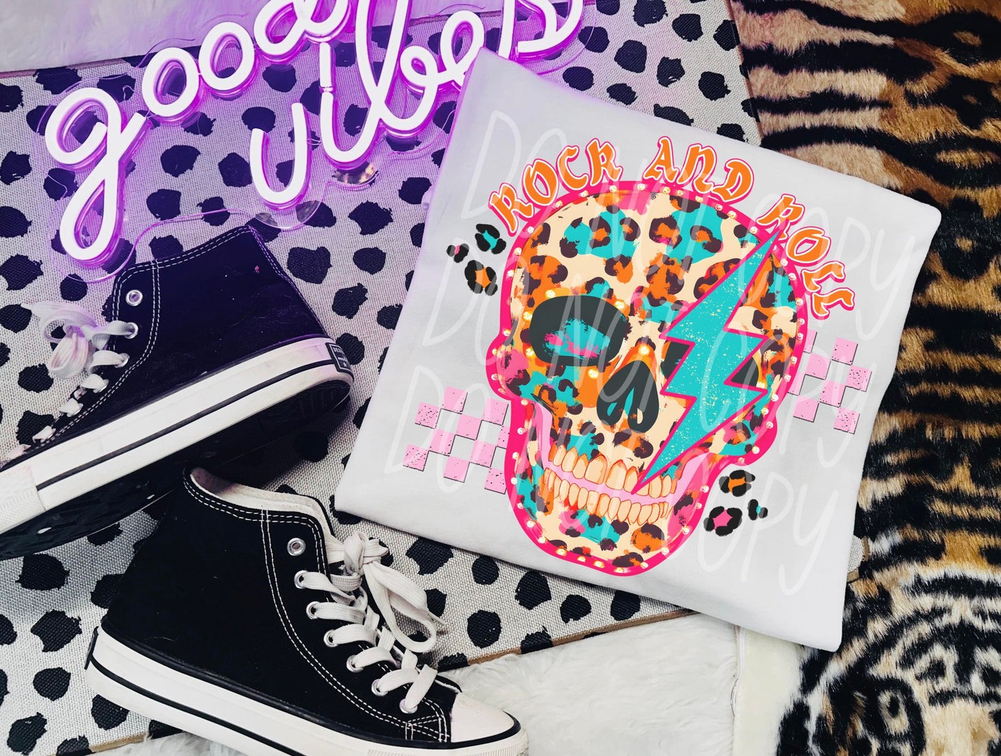 Rock And Roll #5155 - Ready to Press DTF Transfer Full Color - Pro Blanks