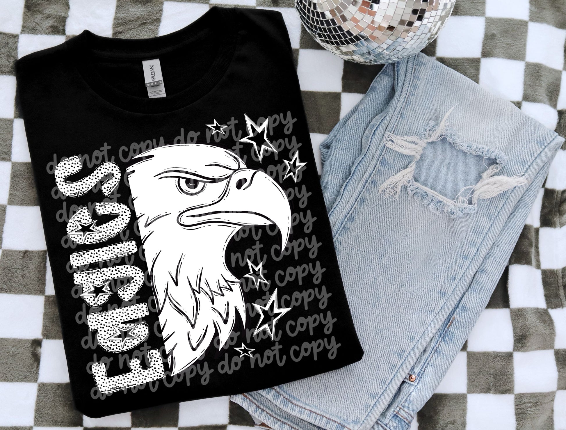 Eagles BW Dottie's #5231 - Ready to Press DTF Transfer Full Color - Pro Blanks