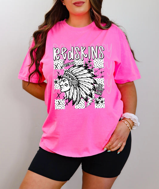 Redskins Mascot Dotties & Doodles #6934 - Ready to Press DTF Transfer Full Color