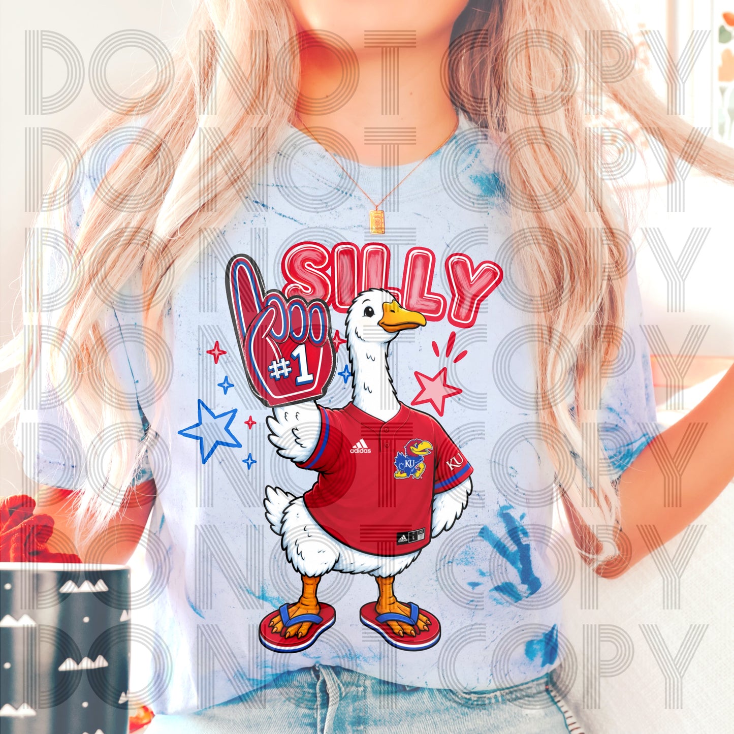 Jayhawks Silly Goose #6977 - Ready to Press DTF Transfer Full Color
