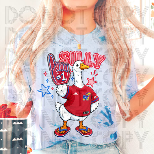 Jayhawks Silly Goose #6977 - Ready to Press DTF Transfer Full Color