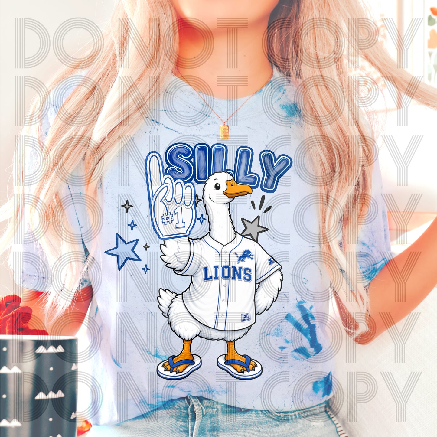 Lions Silly Goose #6973 - Ready to Press DTF Transfer Full Color
