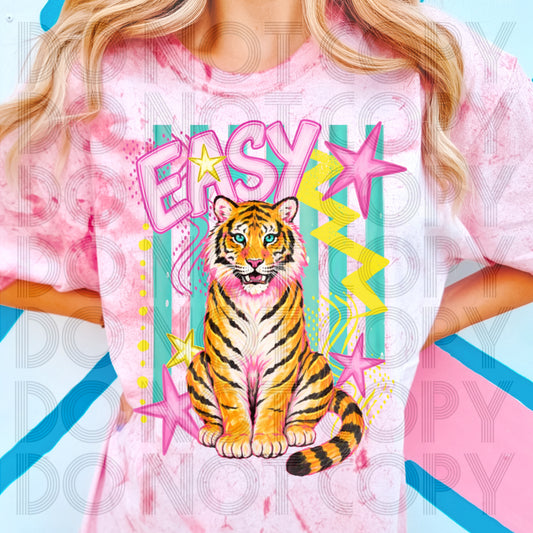 Retro Colors Easy Tiger #6658 - Ready to Press DTF Transfer Full Color