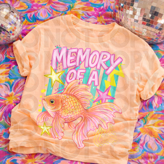 Retro Colors Memory Of A Goldfish #6654 - Ready to Press DTF Transfer Full Color