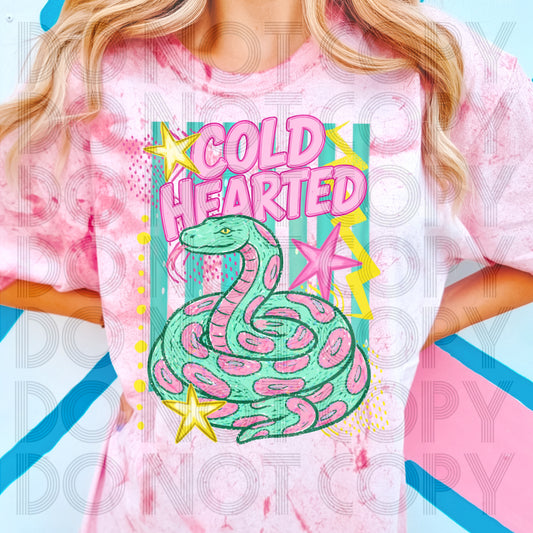 Retro Colors Cold Hearted Snake #6660 - Ready to Press DTF Transfer Full Color
