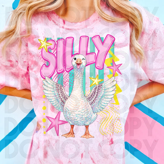 Retro Colors Silly Goose #6659 - Ready to Press DTF Transfer Full Color