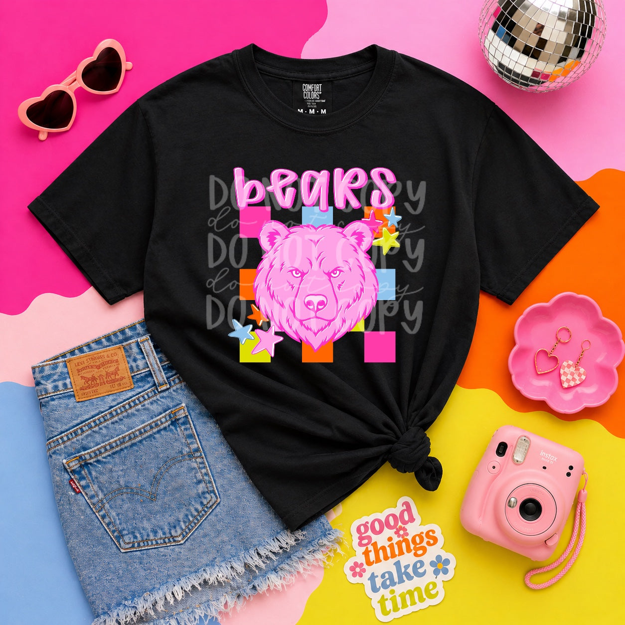 Summer Bears Mascot #6749 - Ready to Press DTF Transfer Full Color
