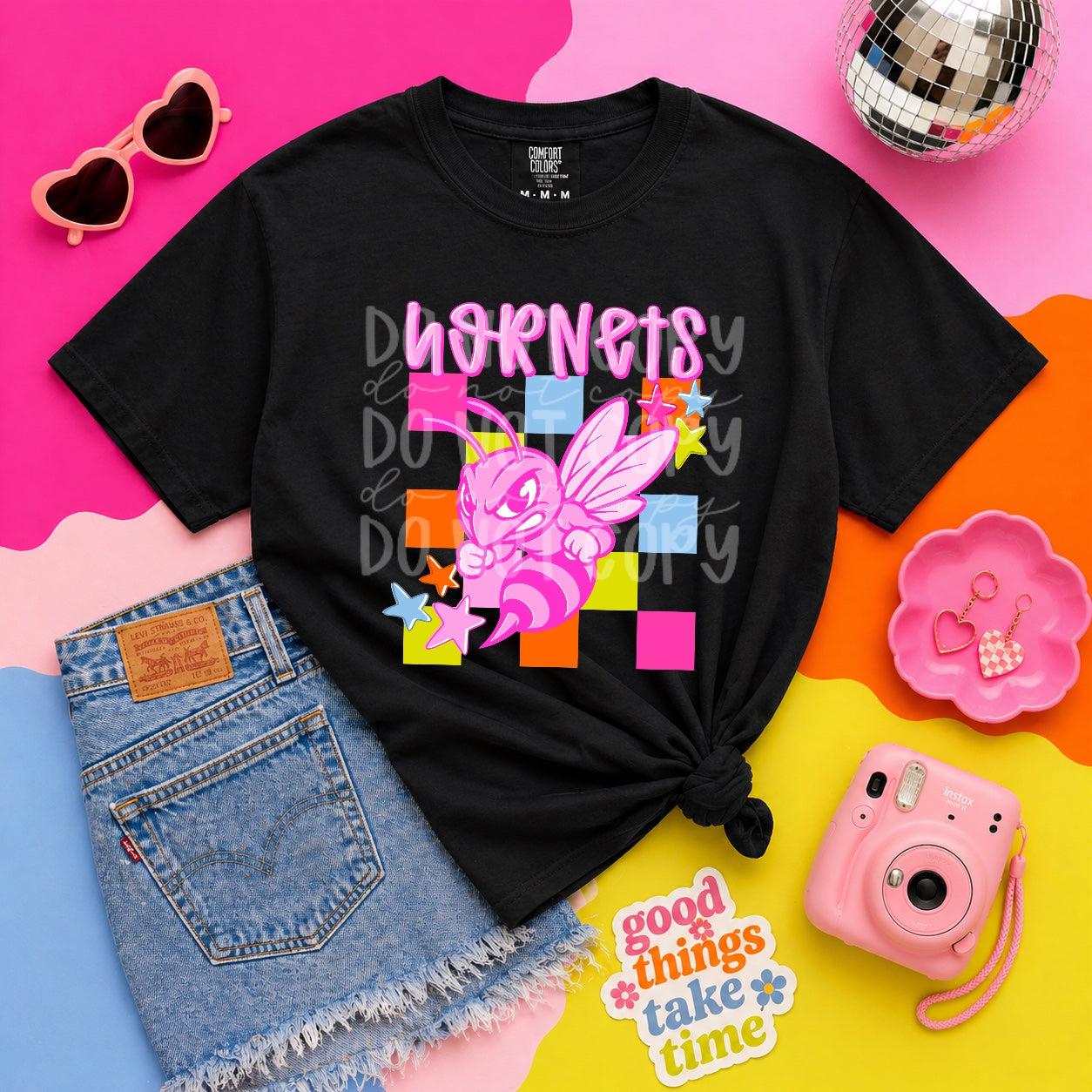 Summer Hornets Mascot #6756 - Ready to Press DTF Transfer Full Color