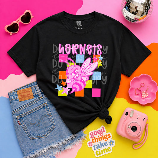 Summer Hornets Mascot #6756 - Ready to Press DTF Transfer Full Color