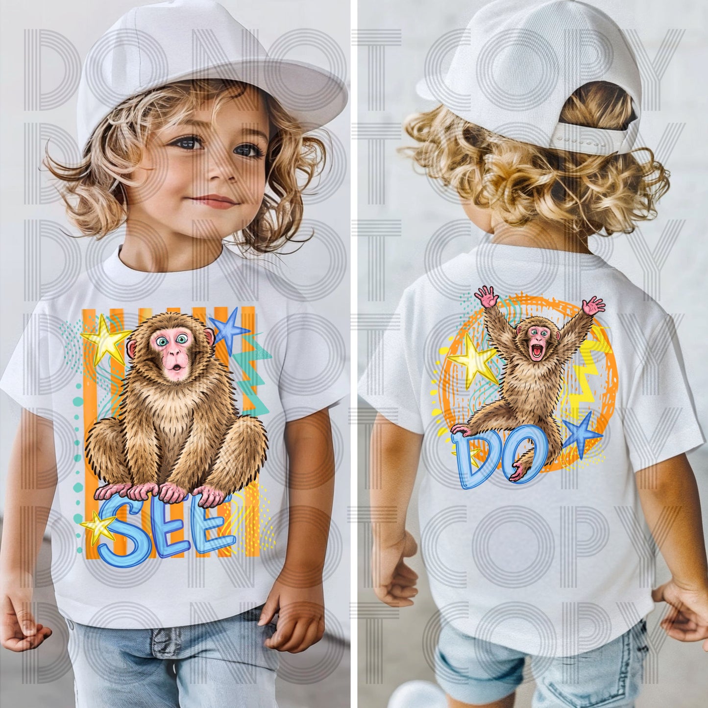 Monkey See #6644 (FRONT ONLY) - Ready to Press DTF Transfer Full Color