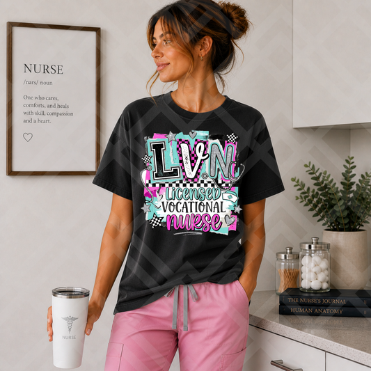 Licensed Vocational Nurse #6692 - Ready to Press DTF Transfer Full Color