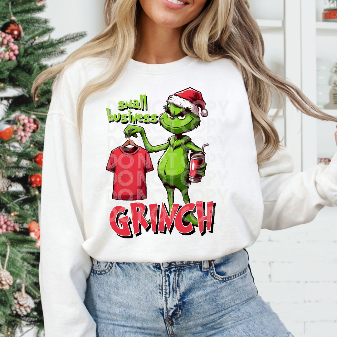Small Business Grinch #1227 - Ready to Press DTF Transfer Full Color